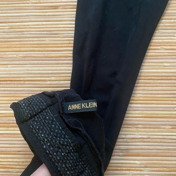 Anne Klein Couture Vintage Black Lycra Thigh Hi Stocking Kitten Heel Boots 6.5 - Picture 4 of 7